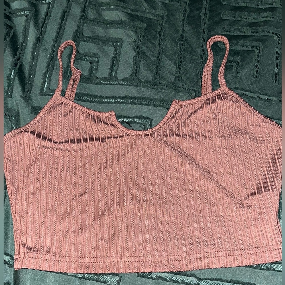 Dark brown crop tank top